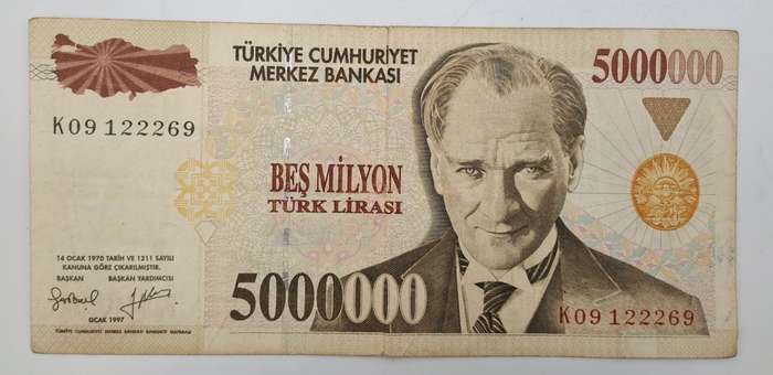 1997 Turkey 500 000 Lira Banknote