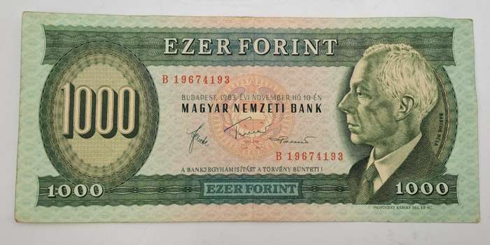 1983- Hungary 1000 Forint Banknote