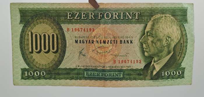 1983- Hungary 1000 Forint Banknote