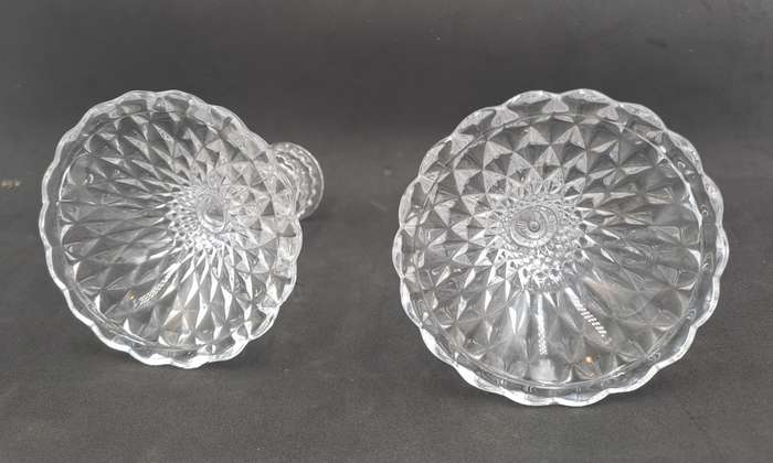 A Pair of Crystal Candle Sticks 10,5cm