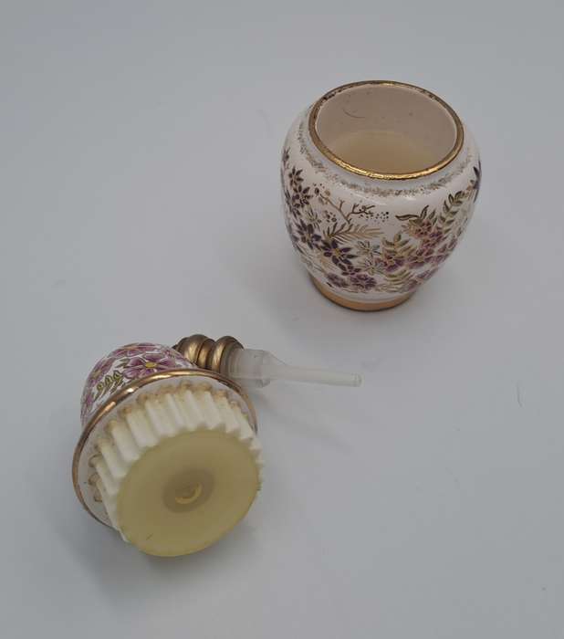 Vintage Greek perfume bottle and perfume ointment pot hand Painted.