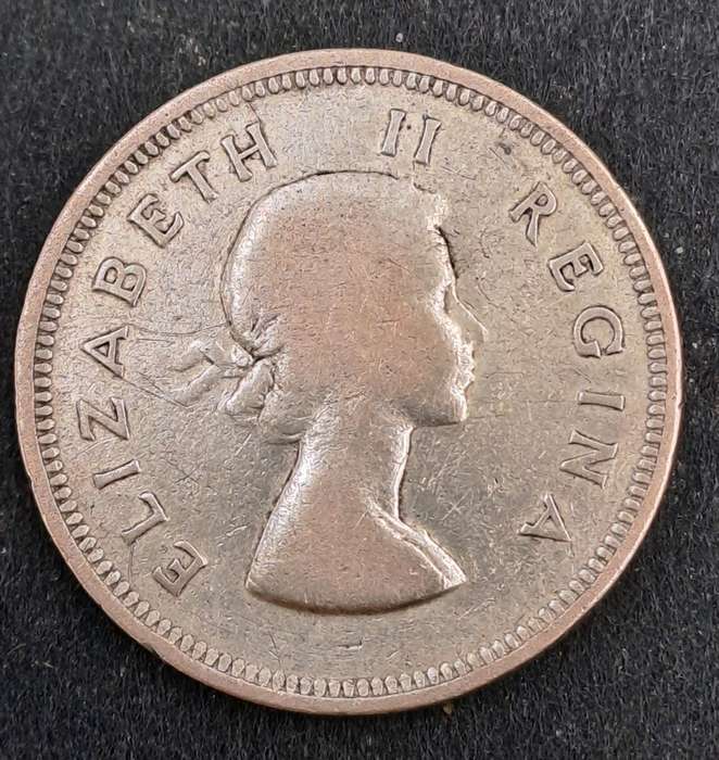 1955 South Africa Silver (.500) 2 Shillings - Elizabeth II 1st portrait