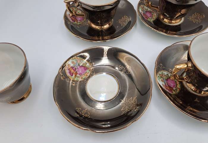 4 Small Vintage Balboa Italian Porcelain duo`s -Hand Made and Hand Painted