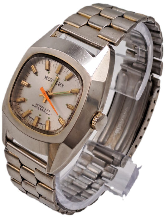 Vintage Mens Rottery Swiss Made Manual Wind Watch -Working -17 Jewels
