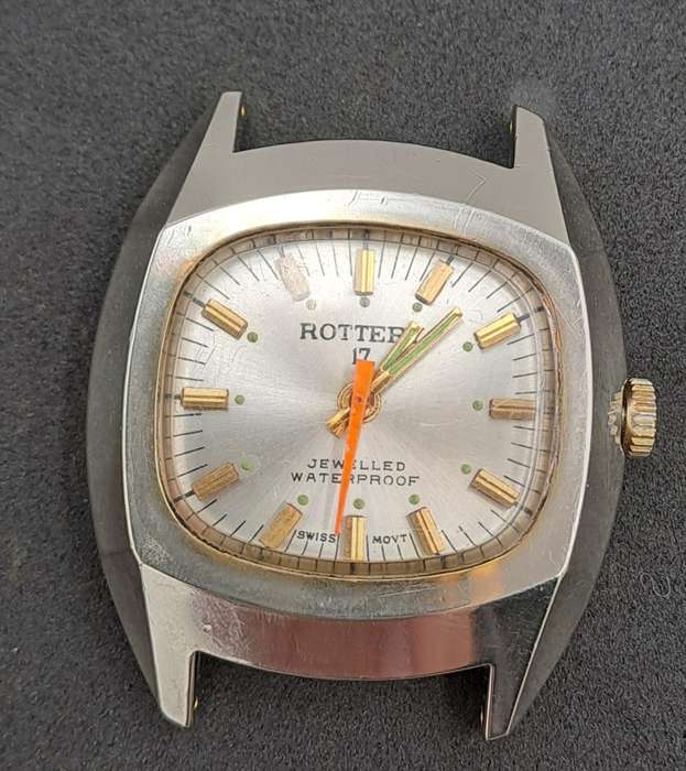 Vintage Mens Rottery Swiss Made Manual Wind Watch -Working -17 Jewels