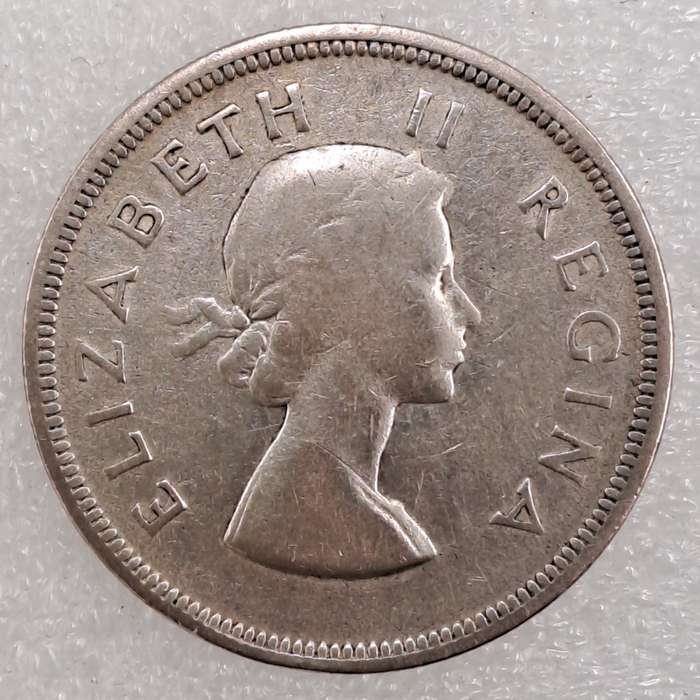 1956 South Africa Silver (.500) 2½ Shillings - Elizabeth II
