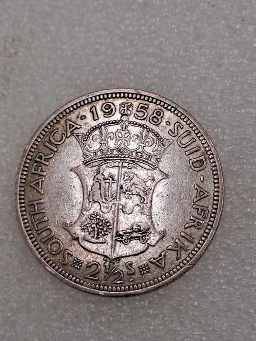 1958 South Africa Silver (.500) 2½ Shillings - Elizabeth II