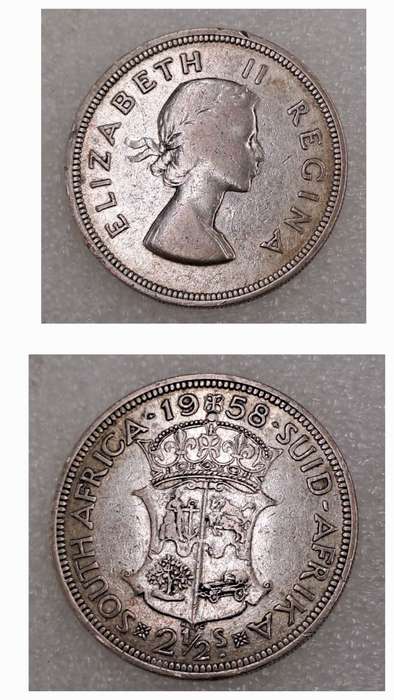 1958 South Africa Silver (.500) 2½ Shillings - Elizabeth II