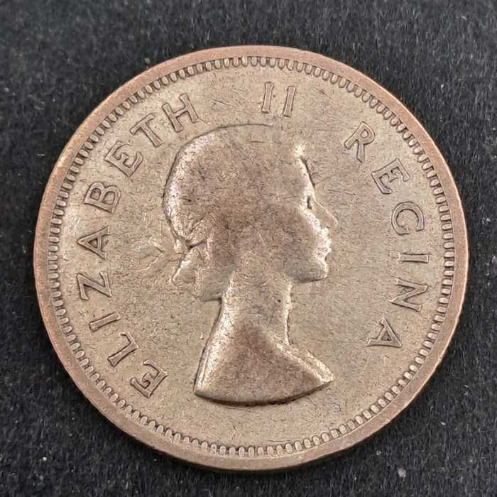 1955 South Africa Silver (.500) 1 Shillings - Elizabeth II