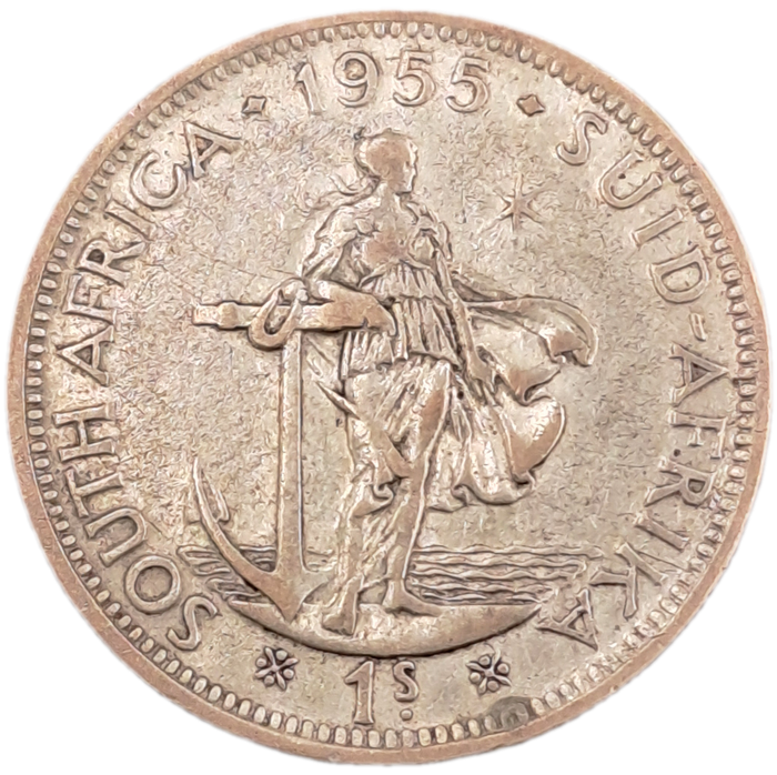 1955 South Africa Silver (.500) 1 Shillings - Elizabeth II
