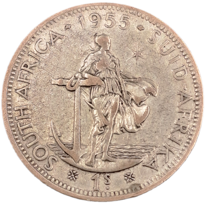 1955 South Africa Silver (.500) 1 Shillings - Elizabeth II