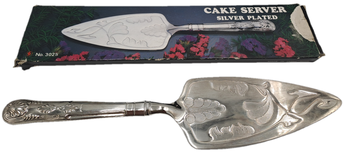 Vintage Silver Plated Cake Server -Boxed - Kings Pattern