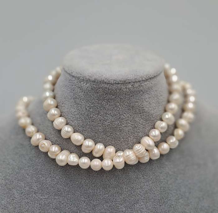 Vintage 74cm Genuine Pearl Necklace -10mm-12mm pearls