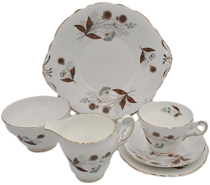 21 pc Vintage Regency Bone China Tea set with 6 Trio`s- Made in England
