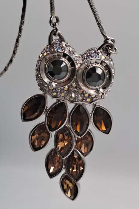 A Nicky Butler Necklace -Owl Pendant with Gemstones