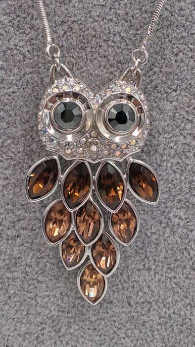 A Nicky Butler Necklace -Owl Pendant with Gemstones
