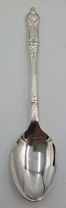 6 Vintage SIPELIA Sheffield England APOSTEL Silver Plate spoons -Boxed