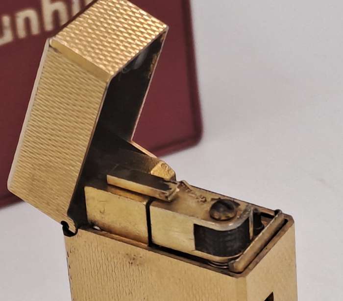 Vintage Swiss Dunhill Rollergas Lighter Need Flint and Gas -Good Spark-Box not Complete