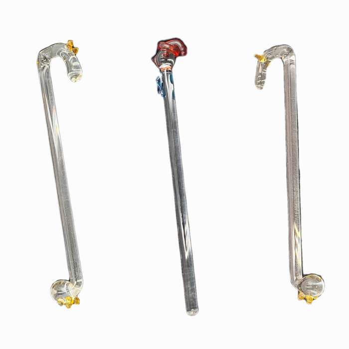 6 Collectable Handmade glass Swizzle /Stir Sticks