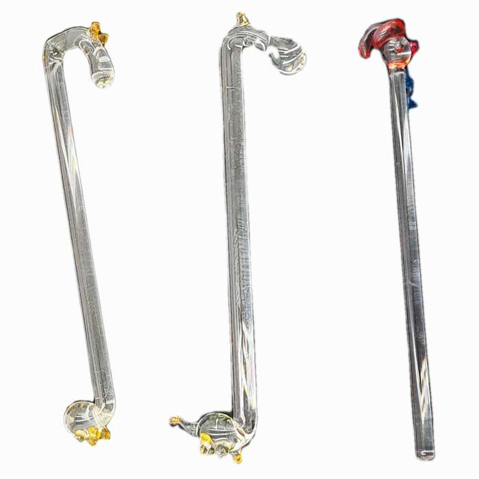 6 Collectable Handmade glass Swizzle /Stir Sticks