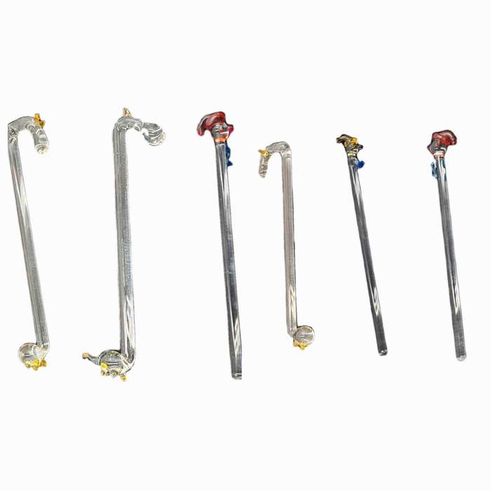 6 Collectable Handmade glass Swizzle /Stir Sticks