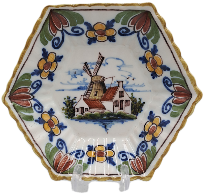 Antique Makkum Delft Porcelain Wall Plate -Netherlands