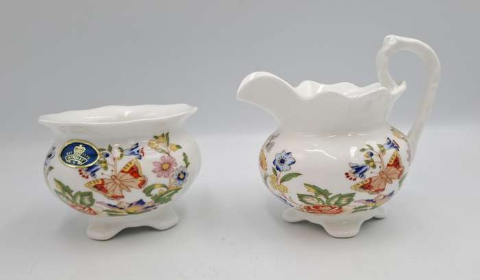 Vintage Aynsley COTTAGE GARDEN Surgar Bowl and Greamer -Bone China -England