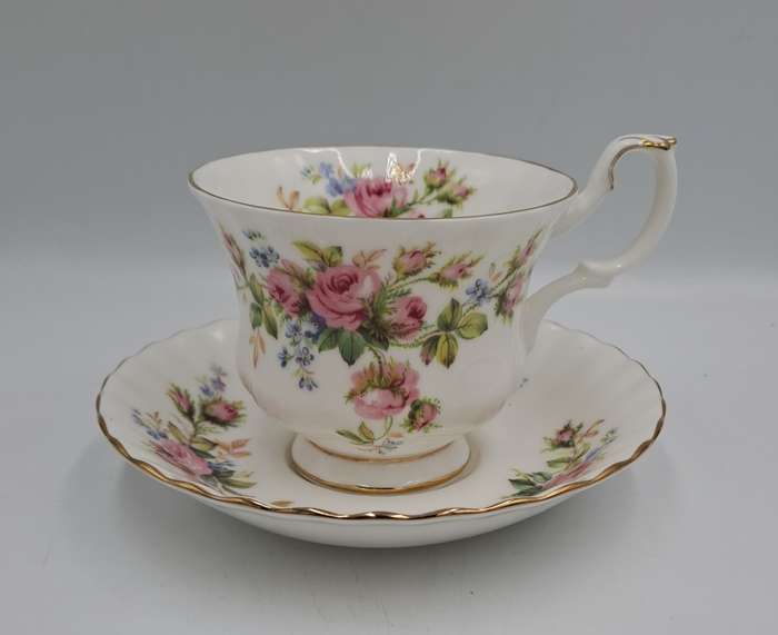 Vintage Royal Albert MOSS ROSE Tea Duo - Bone China - England