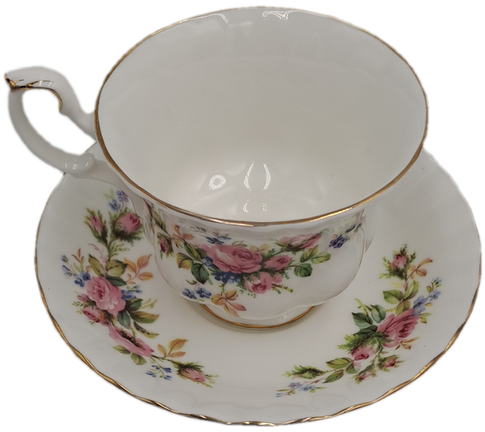 Vintage Royal Albert MOSS ROSE Tea Duo - Bone China - England