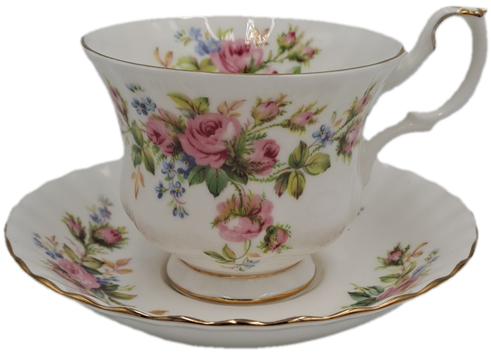 Vintage Royal Albert MOSS ROSE Tea Duo - Bone China - England