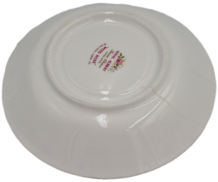 Vintage Royal Albert MOSS ROSE Tea Duo - Bone China - England-CHIPPED AND HAIRLINE CRACK