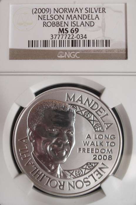 2009 Mandela Robben Island 1oz Silver NGC MS69
