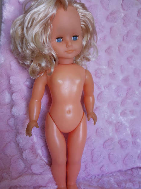 Stunning 80's Doll with Beautiful Curly Long Blond Hair.
