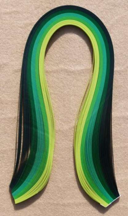 K-CRAFT QULILING PAPER 5mm GREENS (100 strips)