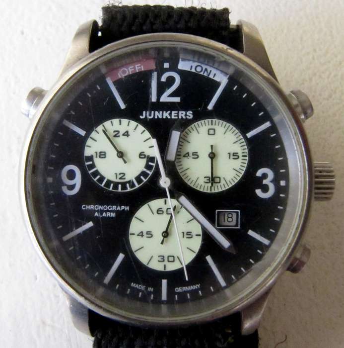 JUNKERS Flugweltrekorde G38 Chronograph Quartz mens watch - Titanium Case - NOT WORKING!