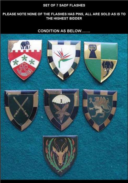 # SET OF 7 SADF SHOULDER FLASHES #
