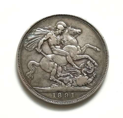 GREAT BRITAIN 1891 SILVER CROWN