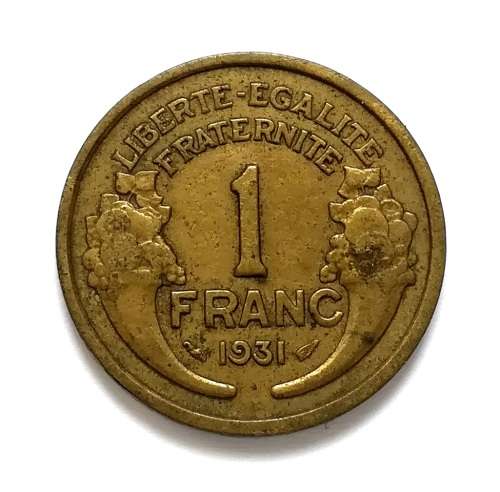 FRANCE 1931 1 FRANC COIN