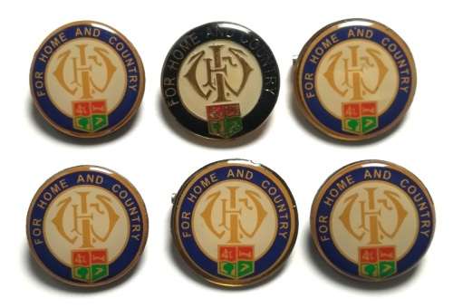 MIXED LOT OF 6 **FOR HOME AND COUNTRY** BADGES