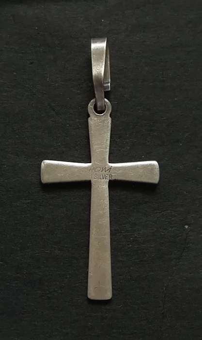 STERLING SILVER CROSS PENDANT 13 X 26MM