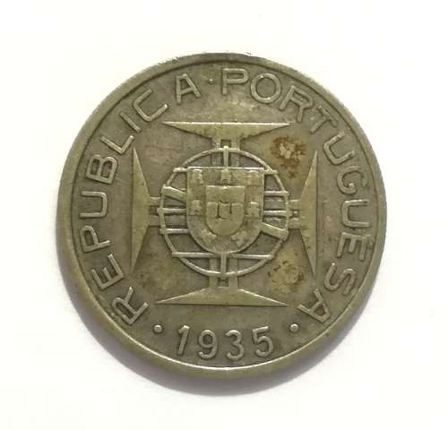 MOZAMBIQUE 1935 SILVER 5 ESCUDOS