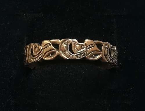 9CT GOLD FILIGREE BAND/ RING SIZE P TOTAL WEIGHT  2.42 GRAMS
