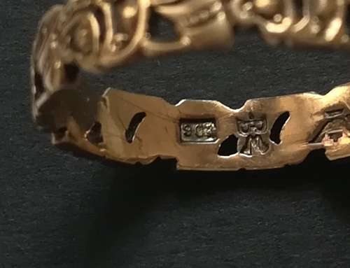 9CT GOLD FILIGREE BAND/ RING SIZE P TOTAL WEIGHT  2.42 GRAMS