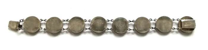 STERLING SILVER ONYX?? BRACELET MADE IN HONG KONG 170X60MM