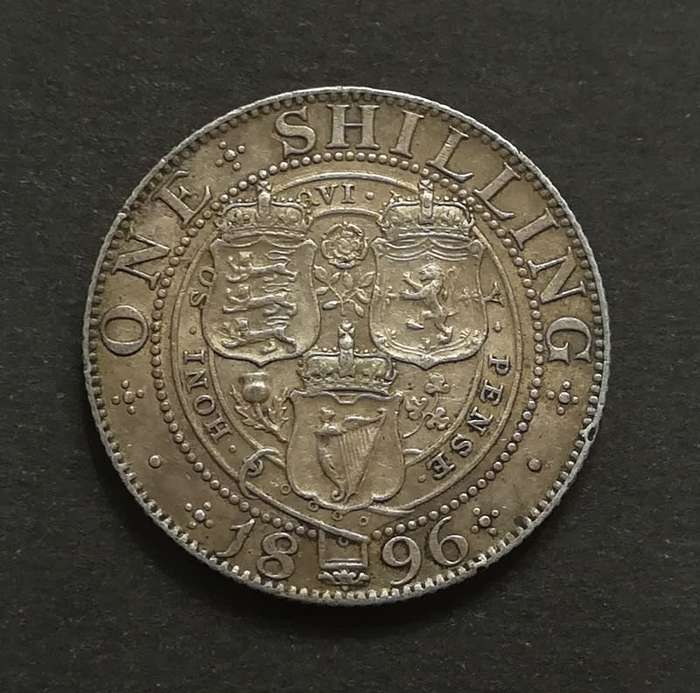 GREAT BRITAIN 1896 SILVER SHILLING