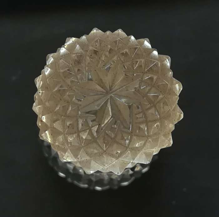 STERLING SILVER AND CRYSTAL BIRMINGHAM 1901 PERFUME BOTTLE WALKER AND HALL 25X45MM