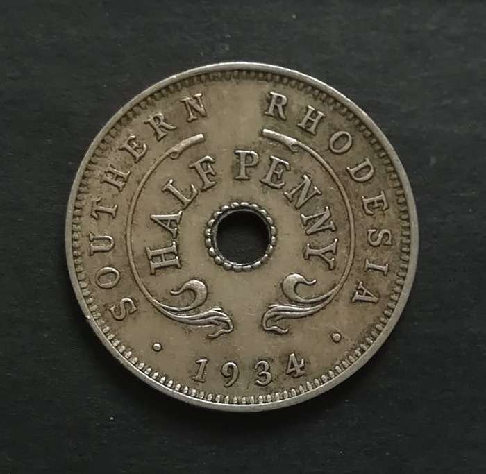 SOUTHERN RHODESIA 1934 HALF PENNY
