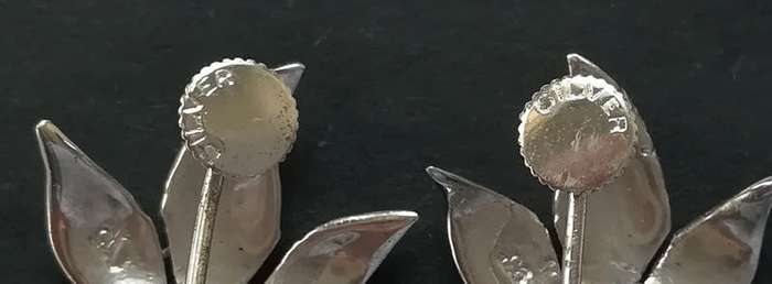 STERLING SILVER AND MARCASITE EARRINGS 6.4 GRAMS 20X20MM