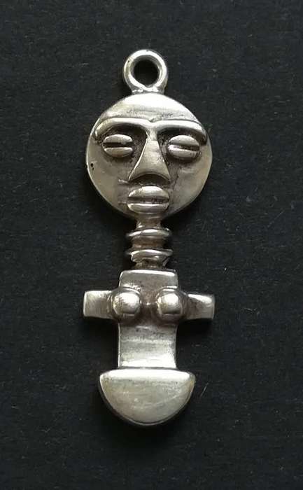 STERLING SILVER AFRICAN STYLE CHARM/PENDANT 10X30MM