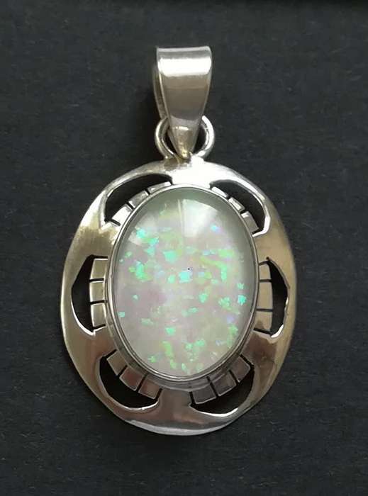 STERLING SILVER + GLASS PENDANT 20X30MM